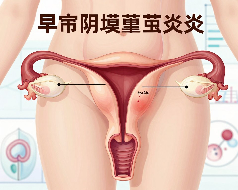 A detailed anatomical illustration focusing on the early signs of a vaginal yeast infection, showcasing the inner composition of the female reproductive system. The foreground should feature a clear, labeled diagram of the vagina and surrounding areas, highlighting areas of potential inflammation and discoloration indicative of Candida overgrowth. In the middle ground, soft lighting enhances the contours of the anatomy, with a touch of warmth to convey a clinical yet approachable atmosphere. The background can feature subtle scientific elements, like faint graphs or health-related images, providing context without overwhelming the primary focus. The overall mood should be educational and informative, emphasizing clarity and professionalism, with neutral colors and a clean design. The composition should be devoid of any people or text, ensuring a clean presentation suitable for a medical article.